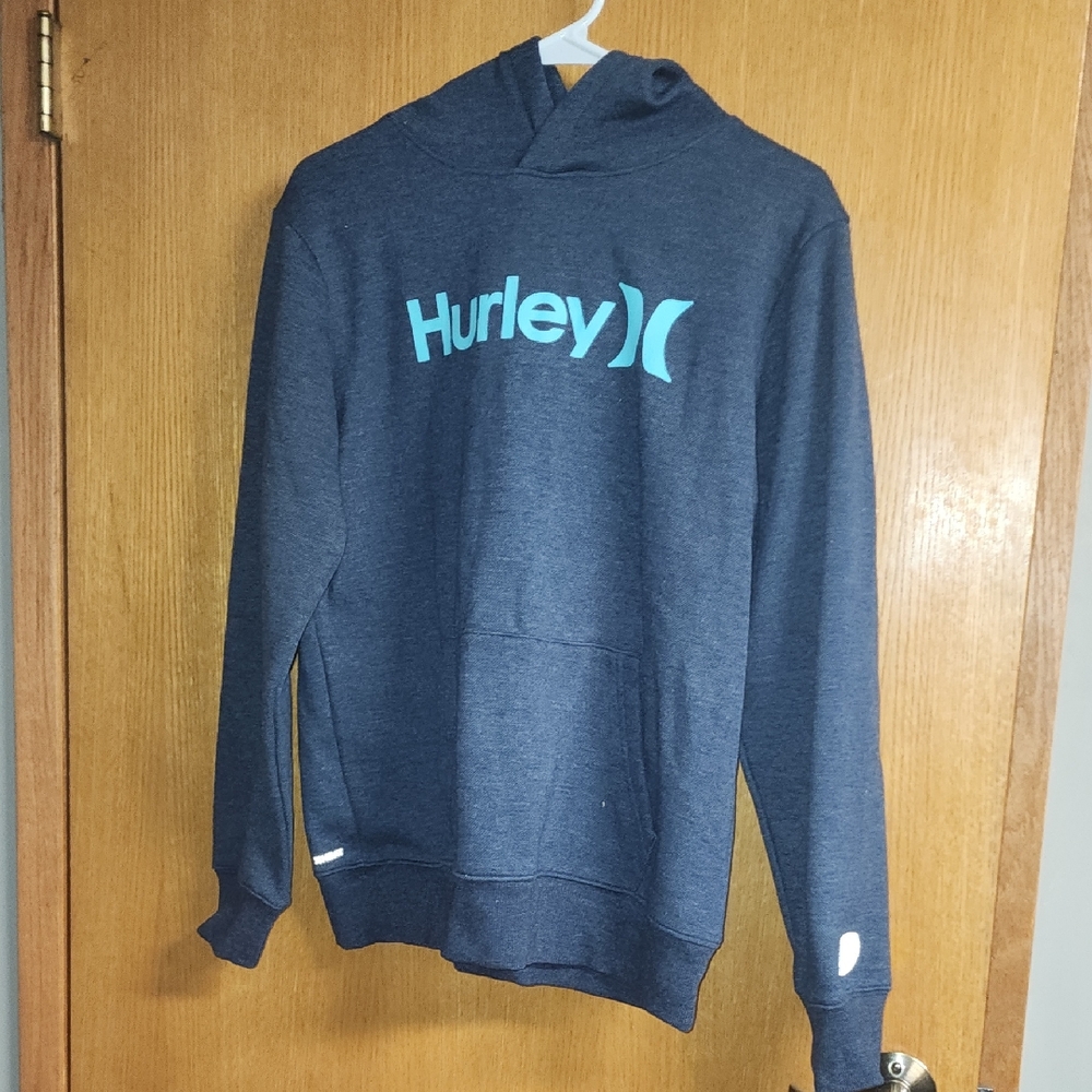Boys/Youth Hurley Dark Blue Hoodie with Teal Logo
